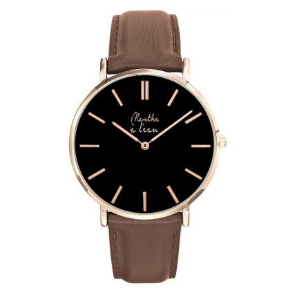 La Véritable cuir marron fond noir