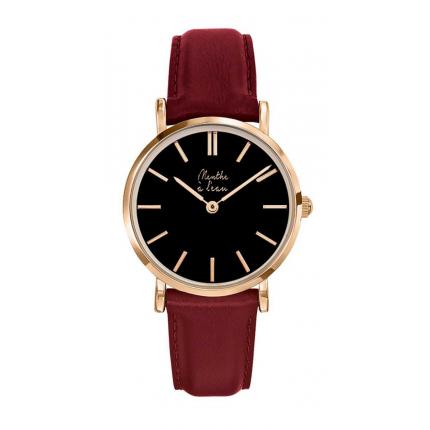 La Véritable cuir bordeaux fond noir