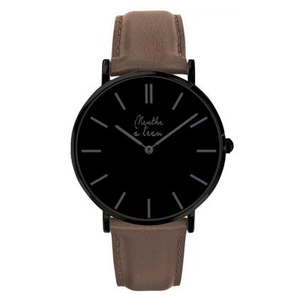 La Véritable cuir marron fond noir finition noire