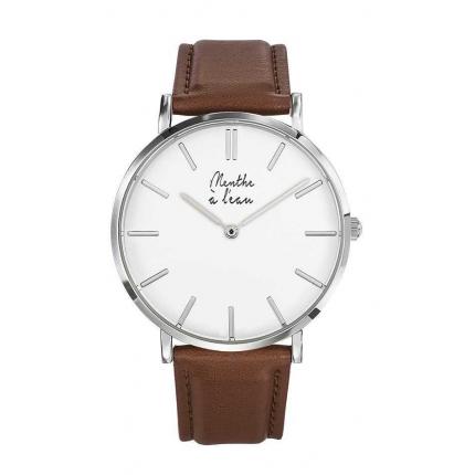 La Véritable cuir camel fond blanc H chromée