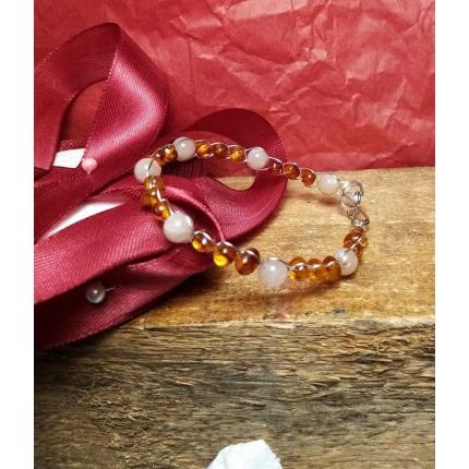 bracelet en ambre et pierre de soleil
