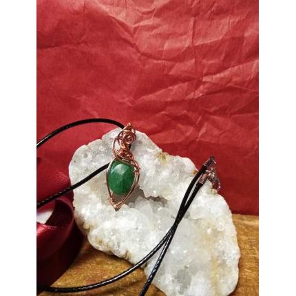 Petit pendentif Green en Aventurine facettée