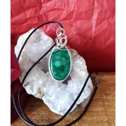 Pendentif Aranyani en malachite