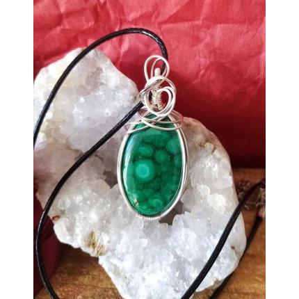 Pendentif Aranyani en malachite