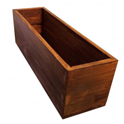 Boite de rangement en pin massif foncé 30 x 10 x 9cm 