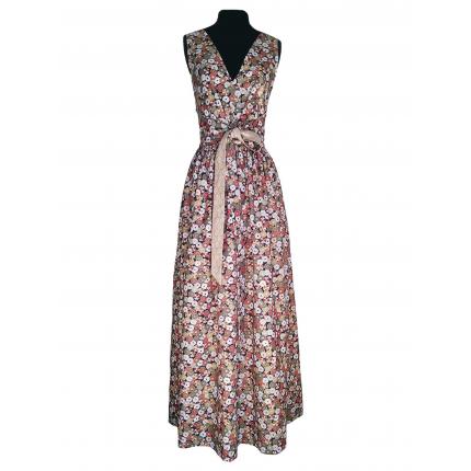 Robe dos nu transformable en coton japonais et jacquard de coton et soie