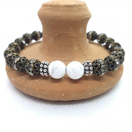 Bracelet en howlite naturelle