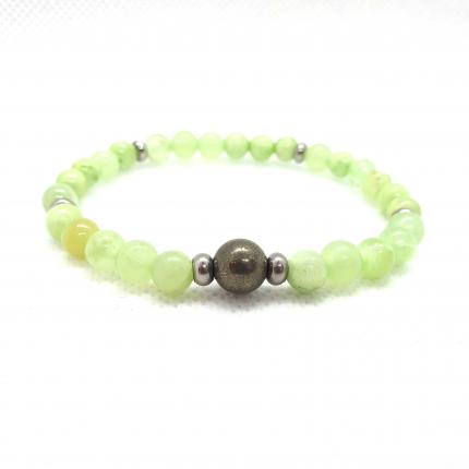 Bracelet en préhnite naturelle