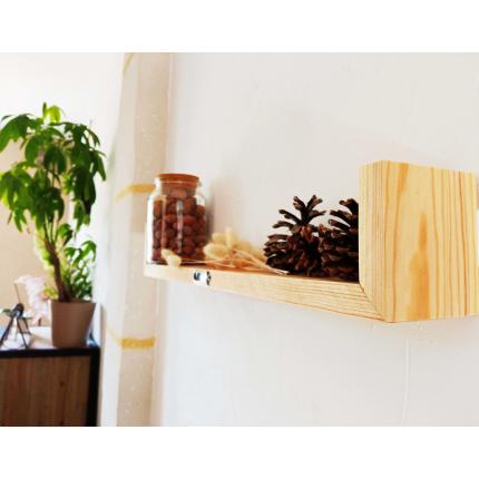 Etagère murale en forme de U - pin massif