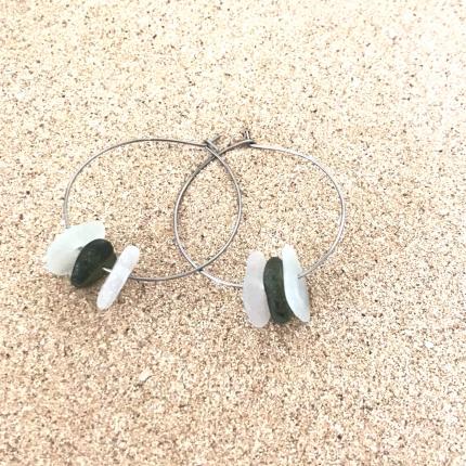 Grandes Créoles Blanc & Vert