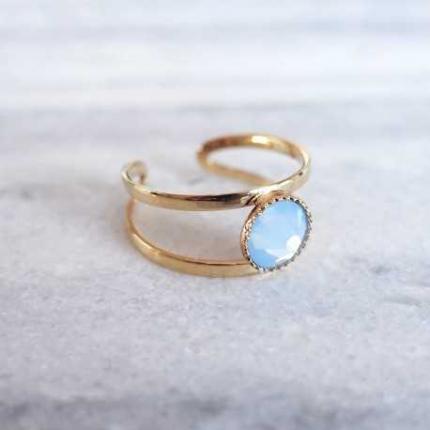 Bague cristal de Swarovski blanc et or