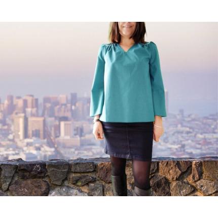 Blouse Alix bleu canard