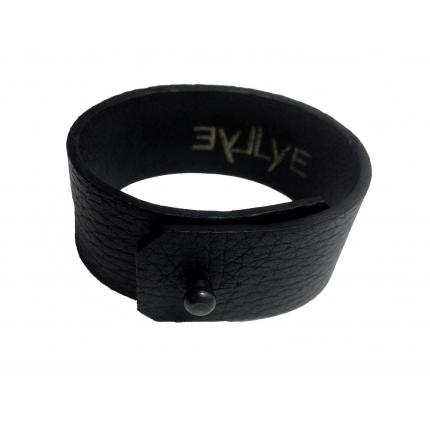 Bracelet 2,5cm en cuir de cerf noir