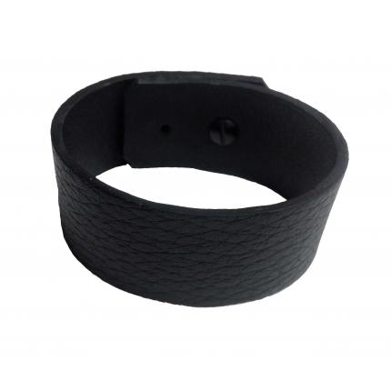 Bracelet 2,5cm en cuir de cerf noir