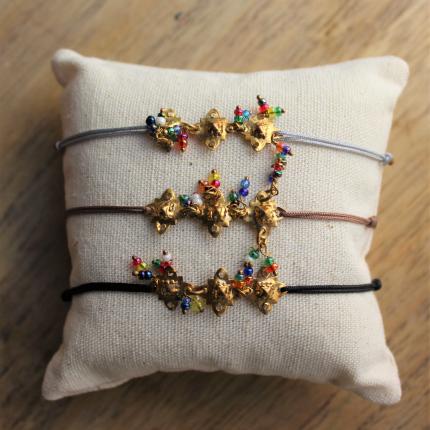 BRACELET PERLES MULTICOLORES VINTAGE