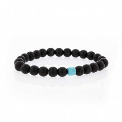 Bracelet Lucky onyx et turquoise