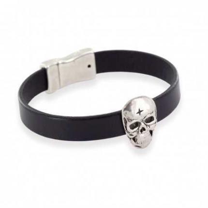 Bracelet skullhead en cuir