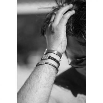 Bracelet tressé en cuir 