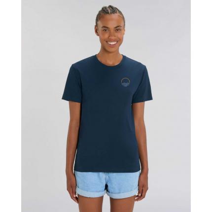 T-shirt bleu marine mixte - Brodé "Bright ocean"