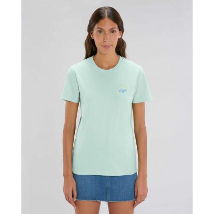 T-shirt bleu Caraïbes mixte - Brodé "Bright ocean"