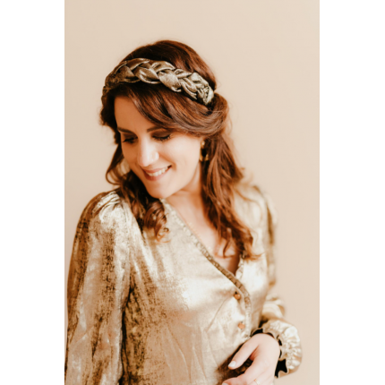 Headband tressé doré foncé