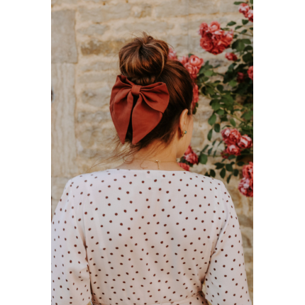 Maxi noeud barrette marron écureuil