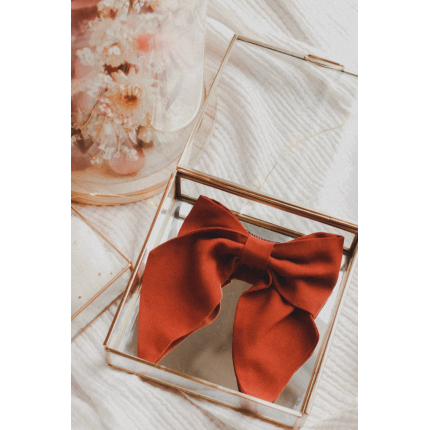 Maxi noeud barrette marron écureuil