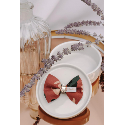  Noeud à clipser imprimé caramel canard et sable