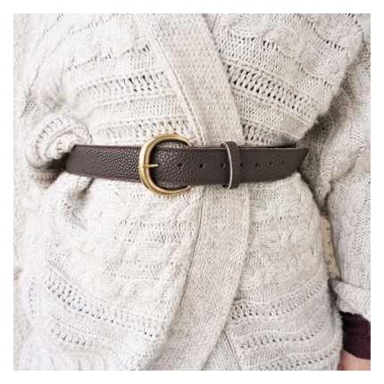Ceinture femme en cuir grainé marron