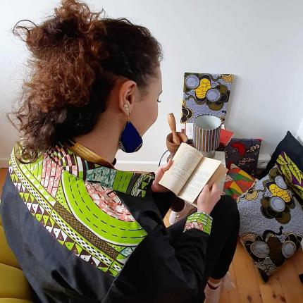 Chemise en Jean & tissu wax finition 