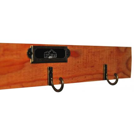 Porte clés mural vintage teinte foncée 3 crochets