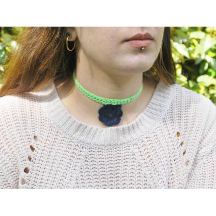 Collier Ras-de-Cou Patty Vert et Bleu