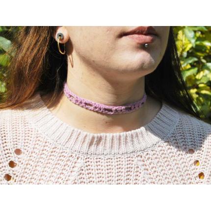 Collier Ras-de-Cou Sally Mauve