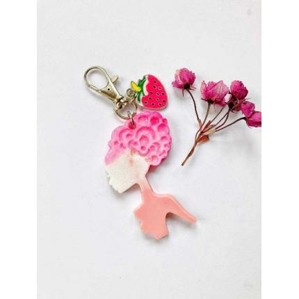 Porte clé ou bijoux de sac en résine 