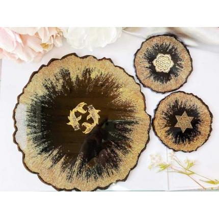 Sous verre et plateau ensemble