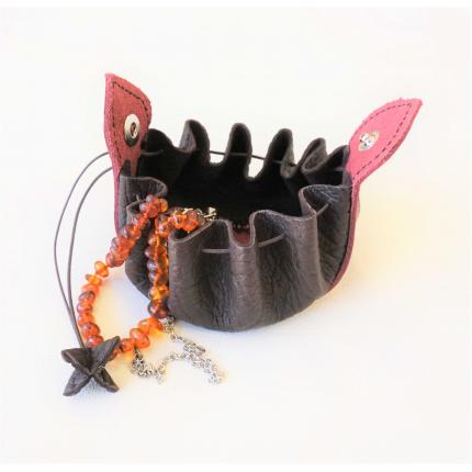 Bourse en cuir souple pour vos bijoux, vos pierres ou vos dés