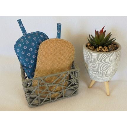 Lot de 2 éponges lavables fleurs mauves 