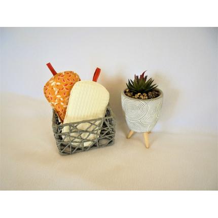Lot de 2 éponges lavables feuilles Ocre 