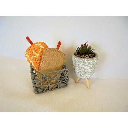 Lot de 2 éponges lavables feuilles Ocre 