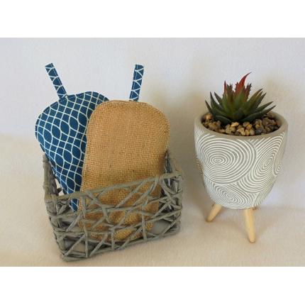 Lot de 2 éponges lavables graphique bleu