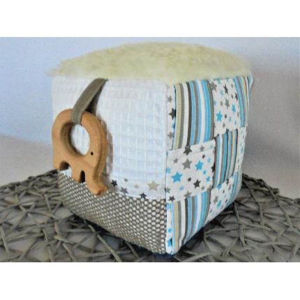 Cube d'éveil éléphants Bleus