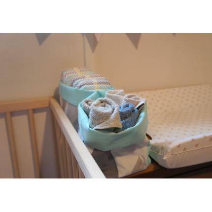 Panier de rangement réversible bleu