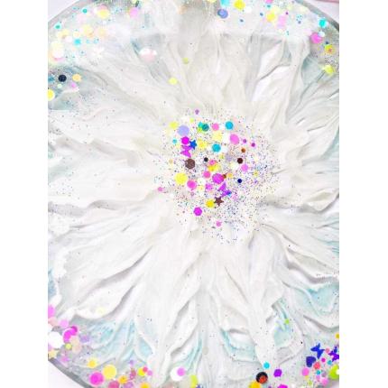 Sous verre résine motif fleur