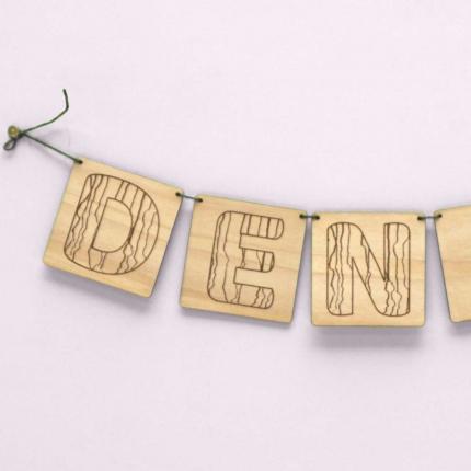 Guirlande personnalisée- Motif Ligne- Verso cursive et éducatif