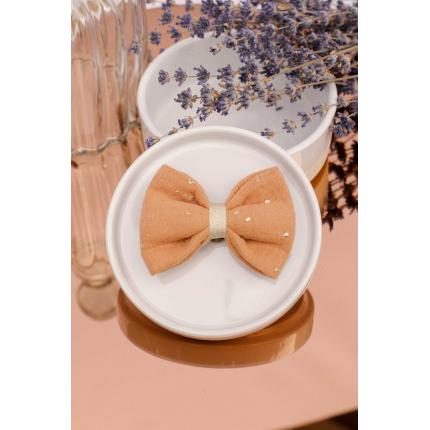 Noeud à clipser en double gaze camel et dore