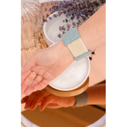 Manchette noeud en crêpe bleu clair