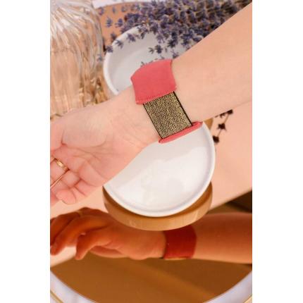 Manchette noeud rose foncé