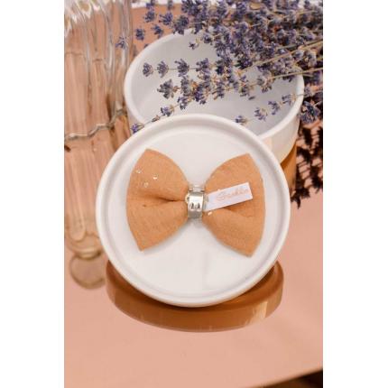 Noeud à clipser en double gaze camel et dore