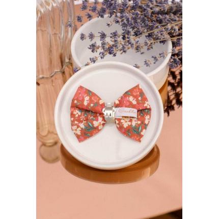Noeud à clipser imprimé fleur terracotta