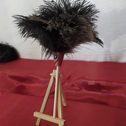 Plumeau en véritable plumes d'autruche collection Topaze